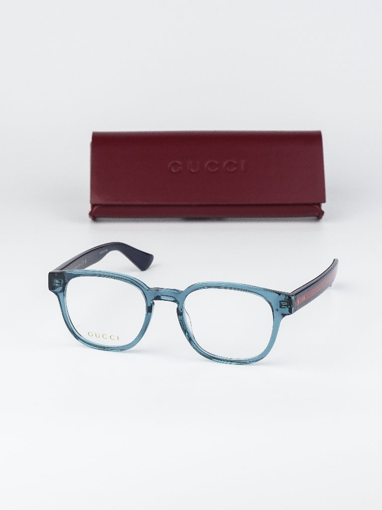 Gucci Women Eyeglasses Transparent Blue Square Gg0927o 006 New Authentic